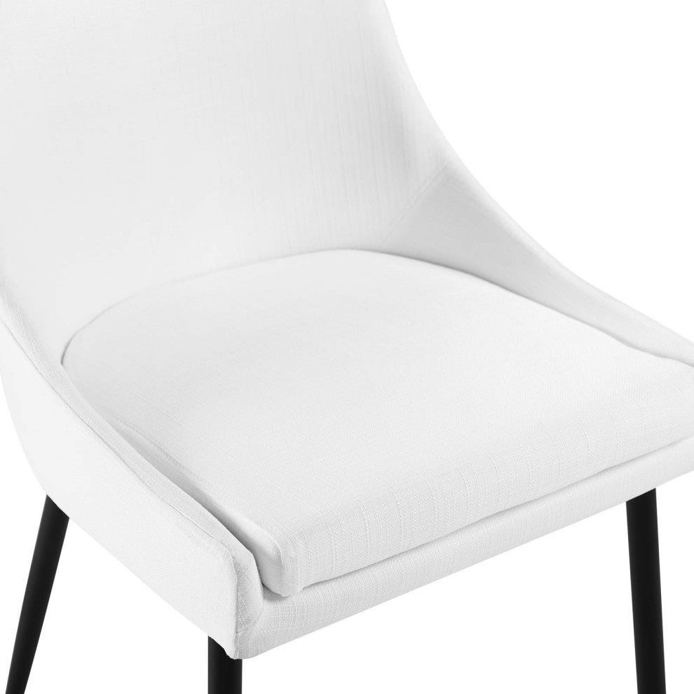 Viscount Upholstered Fabric Dining Chairs - Set of 2 EEI-3809-BLK-WHI
