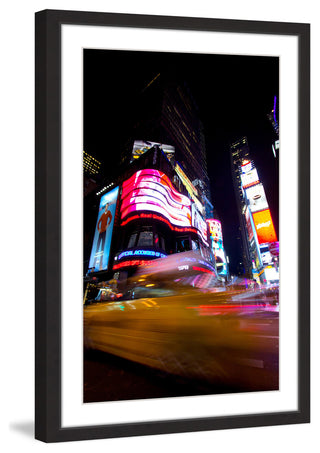 "Time Square by Night" Framed Painting Print, 12"x18"