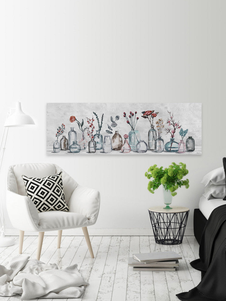 "Assorted Flowers, Glass" Painting Print on Wrapped Canvas
