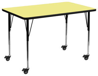 Mobile 30''Wx48''L Yellow Thermal Laminate Activity Table