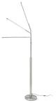 HOMEGLAM  Terminals 3-lights  24W  LED Adjustable Floor Lamp, Brushed Nickel