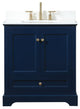 Elegant VF15530BL-BS 30"Single Bathroom Vanity, Blue With Backsplash