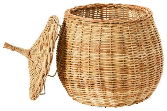 Hand-Woven Wicker Baskets With Lids, 2-Piece Set