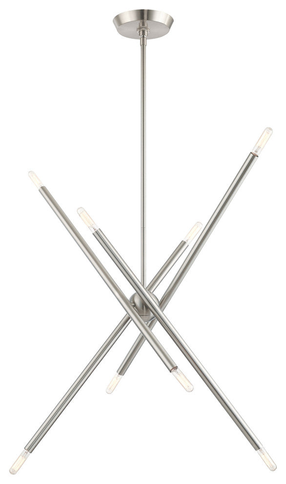 Livex Lighting Soho 8 Light Brushed Nickel Linear Chandelier