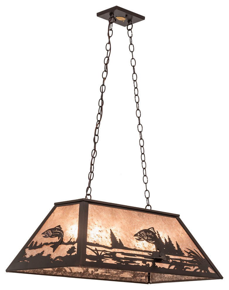 33 Long Leaping Trout Oblong Pendant