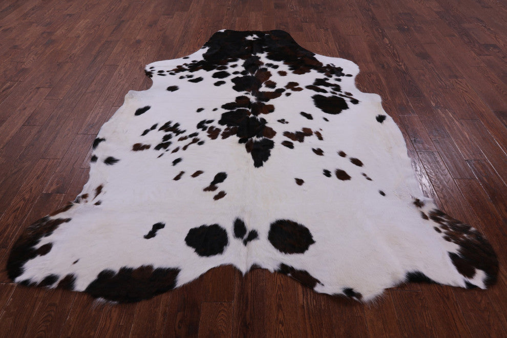 8' 2" X 7' 1" Tricolor Natural Cowhide Rug C2371