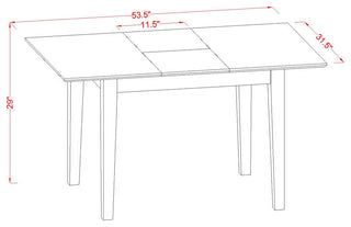3-PieceWood Dining Table Set 2 Wood Chairs, Butterfly Leaf Kitchen Table, Black