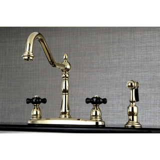Kingston Brass Centerset Kitchen Faucet, Polished Brass