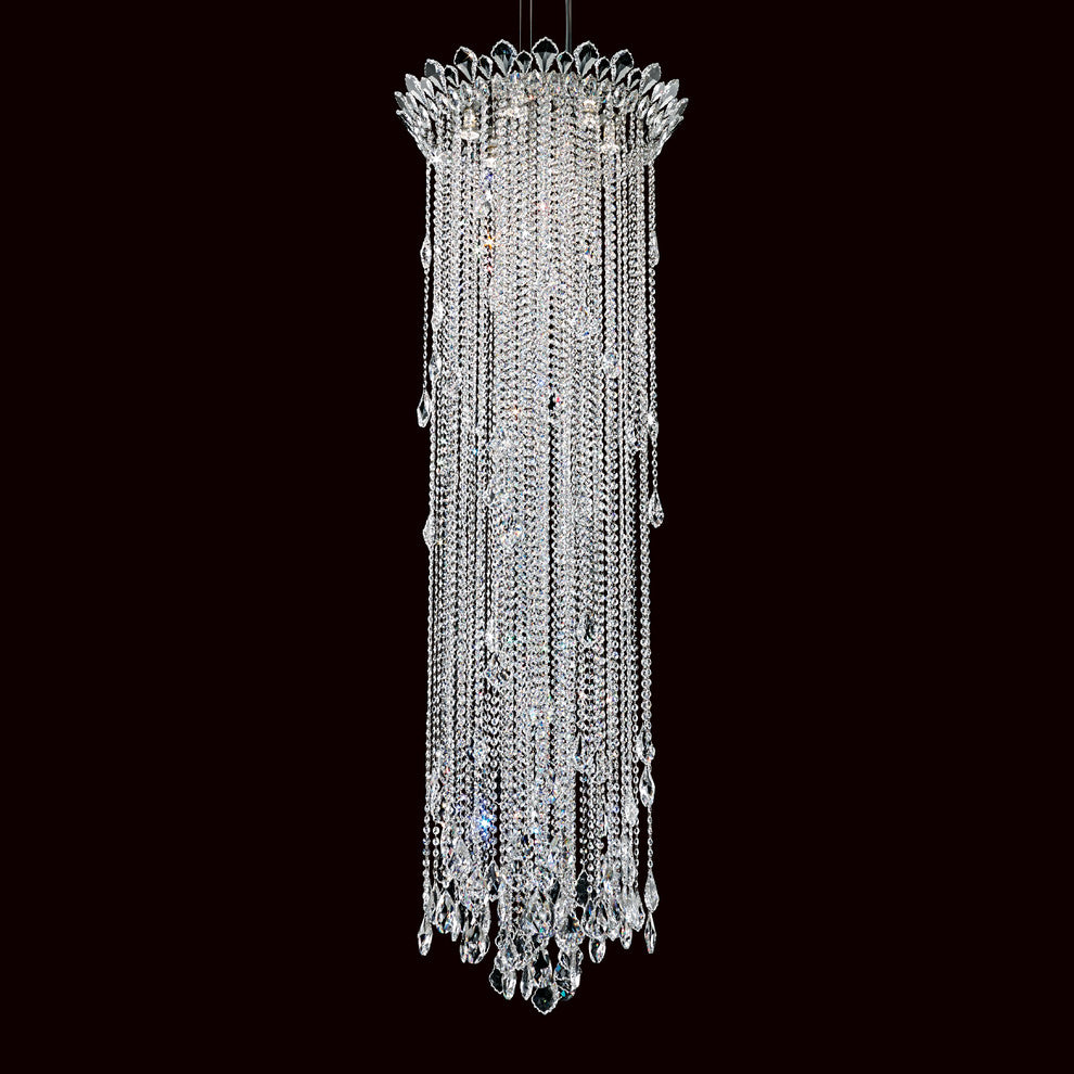 Trilliane Strands 6-Light Pendant in Stainless Steel With Clear Heritage Crystal