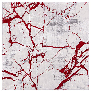 Safavieh Amelia Collection, ALA293 Rug, Grey/Red, 6'7" Square