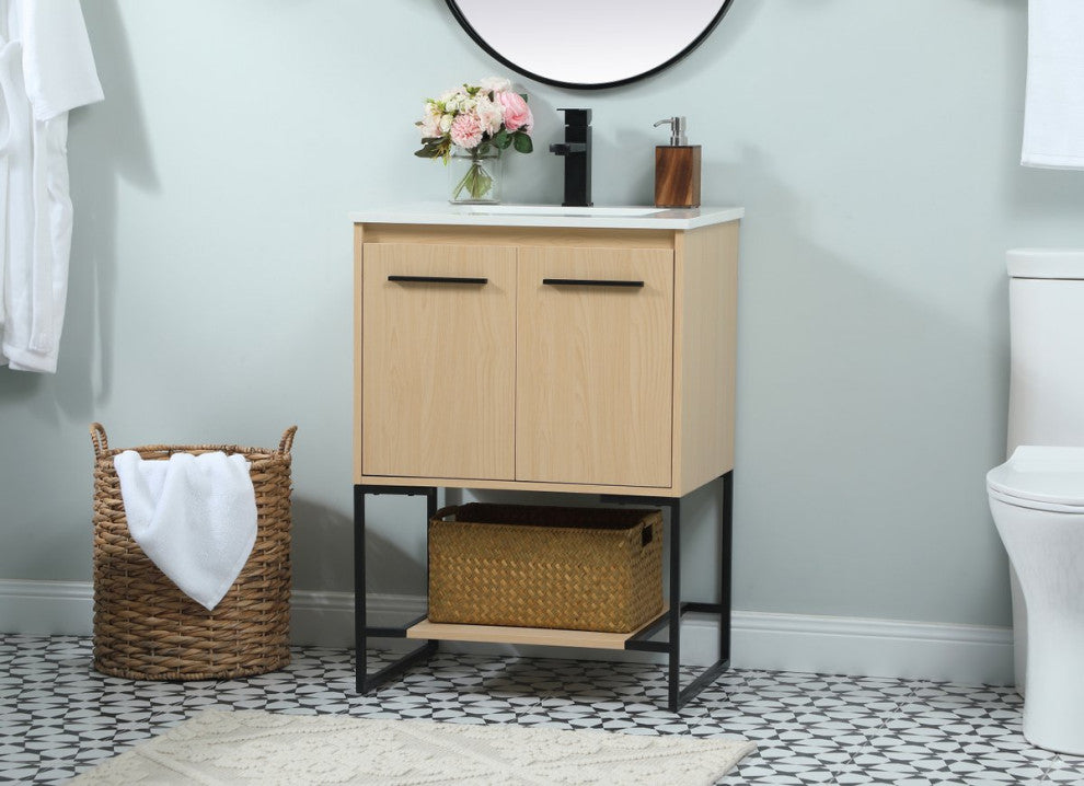Sue 24" Single Bathroom Vanity, Maple
