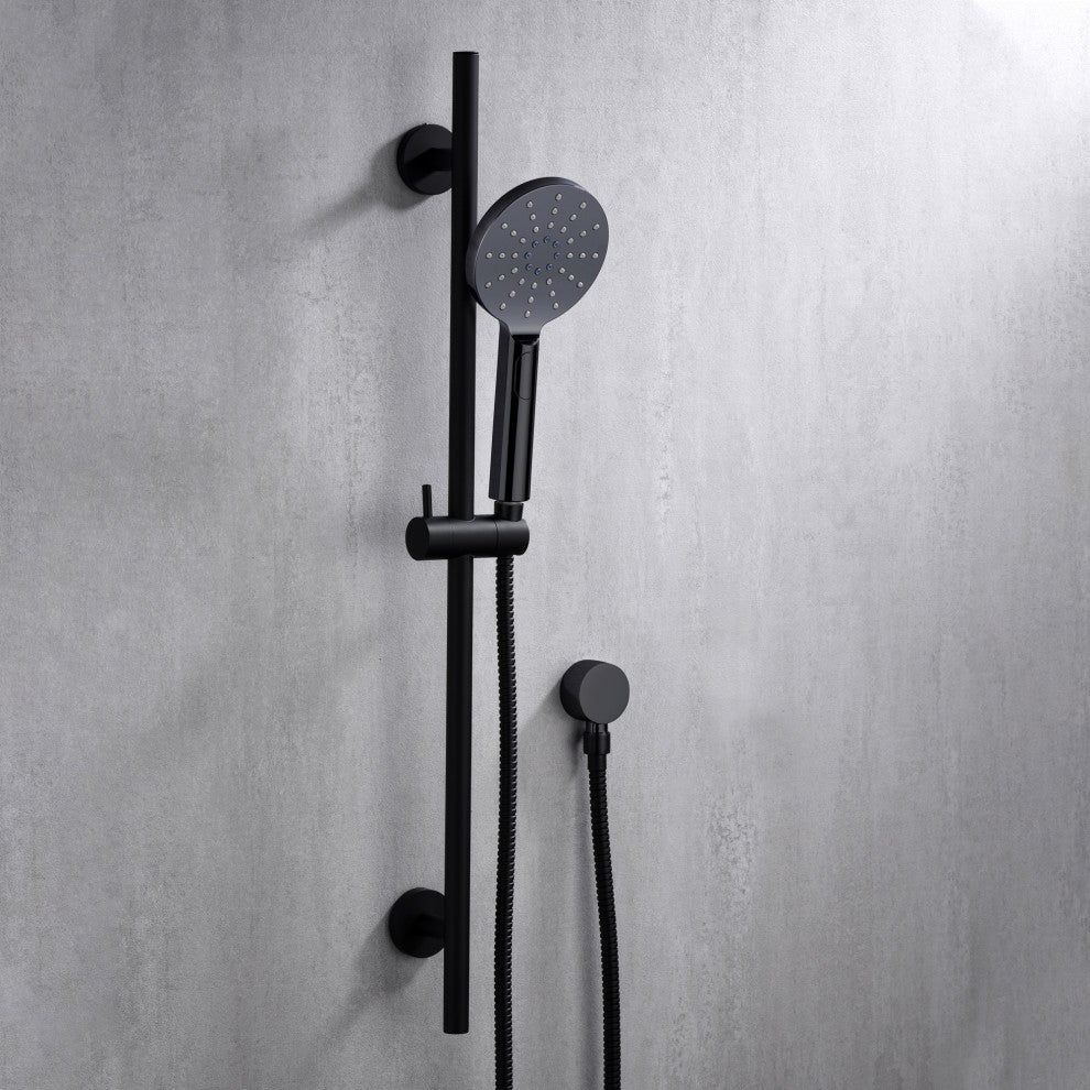 Luxier SB01-30 30" Adjustable Slide Bar for Handheld Showerheads, Matte Black