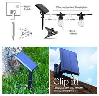 Ambience Pro, Waterproof, Solar Outdoor String Lights, 1W, 2700K, 48'