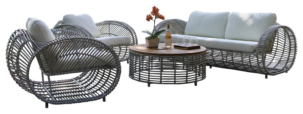4-Piece Grey Lava Conversation Set