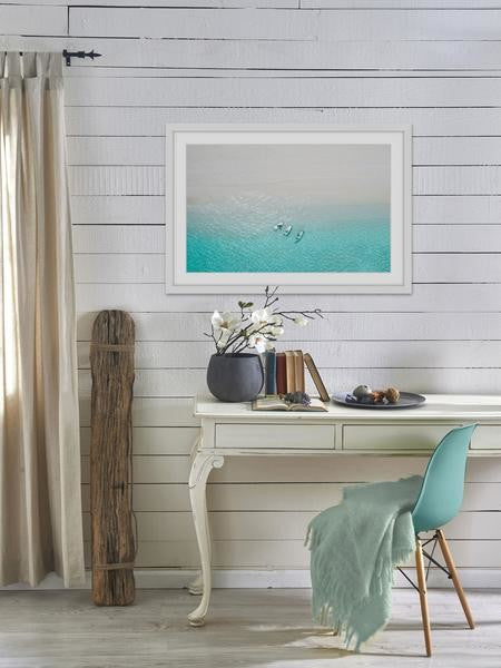 "Trois Bateaux" Framed Painting Print, 24"x16"