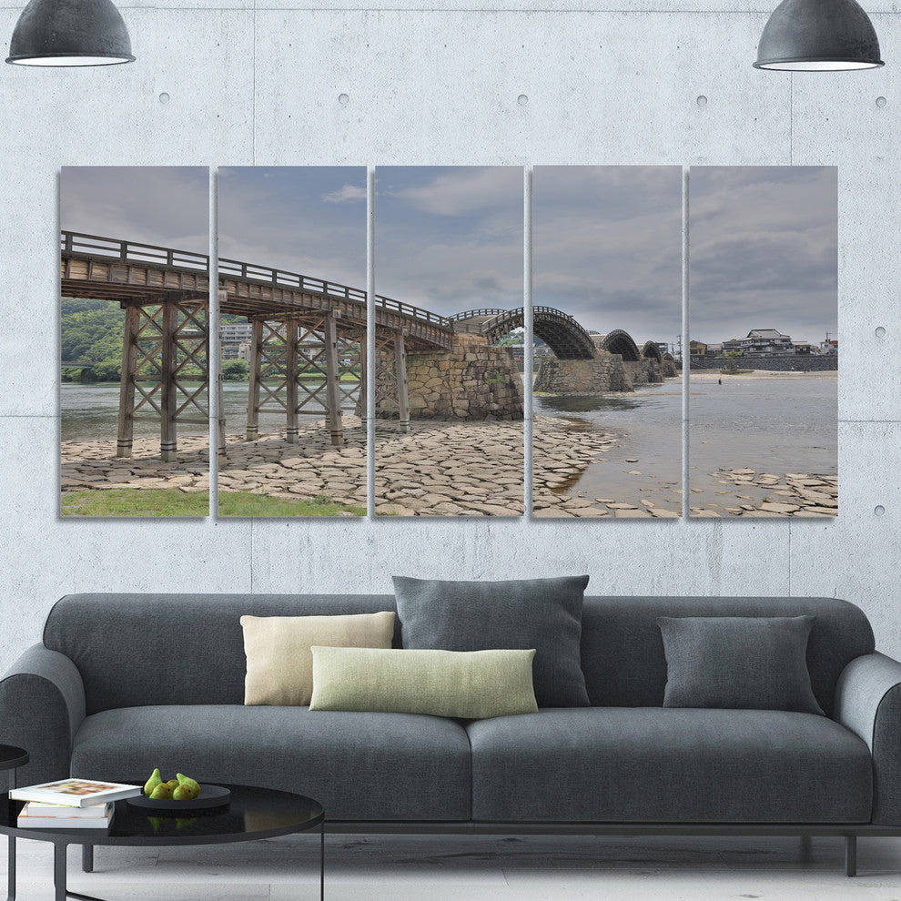 Kintai Bridge in Iwakuni Yamaguchi, Landscape Canvas Print, 60"x28", 5 Panels