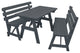 Cedar Picnic Table with 2 Backed Benches, Charcoal Stain, 5 Foot