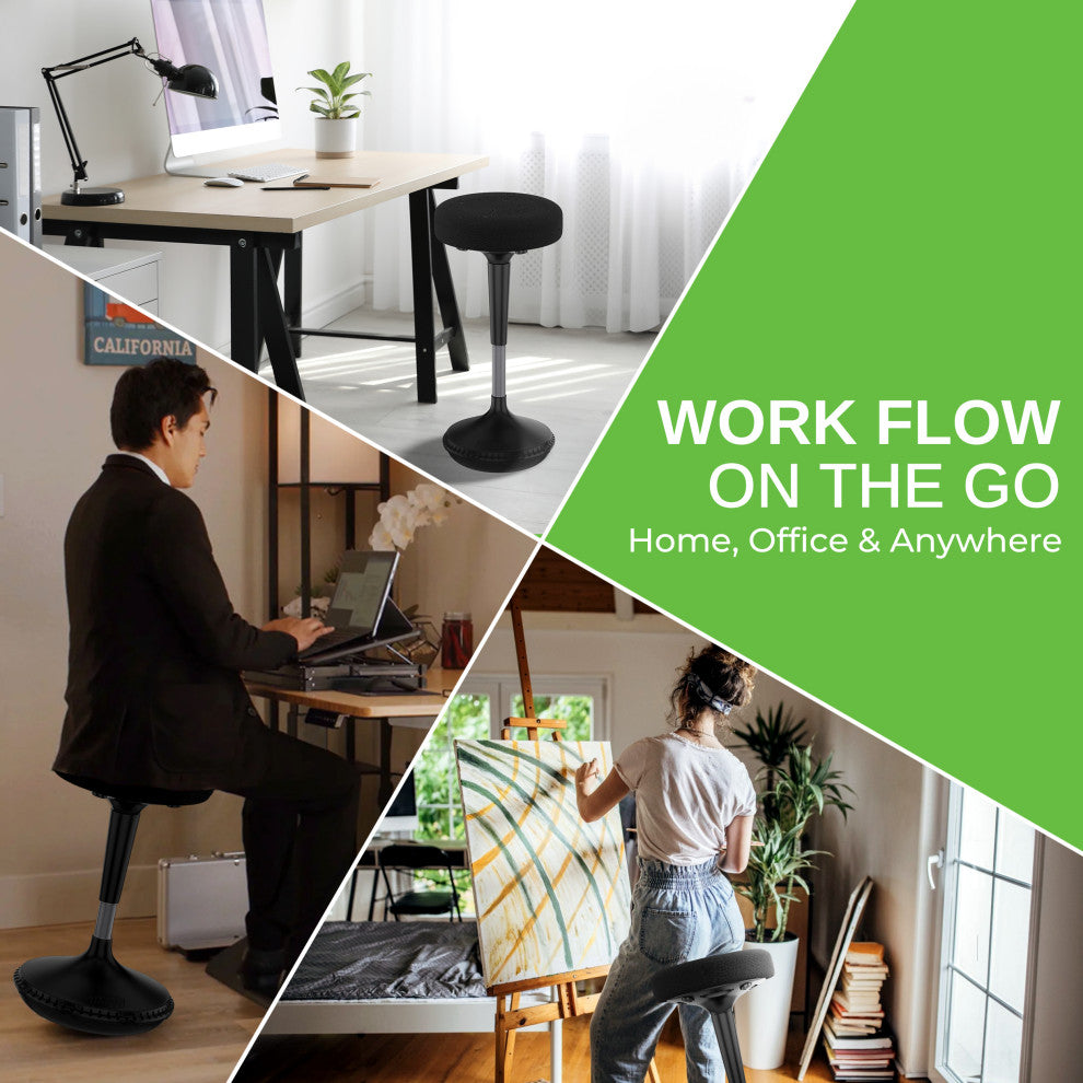 Wobble Stool, Adjustable Height, Black