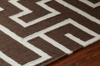 Lima Contemporary Area Rug, Brown and White, 5'x7'