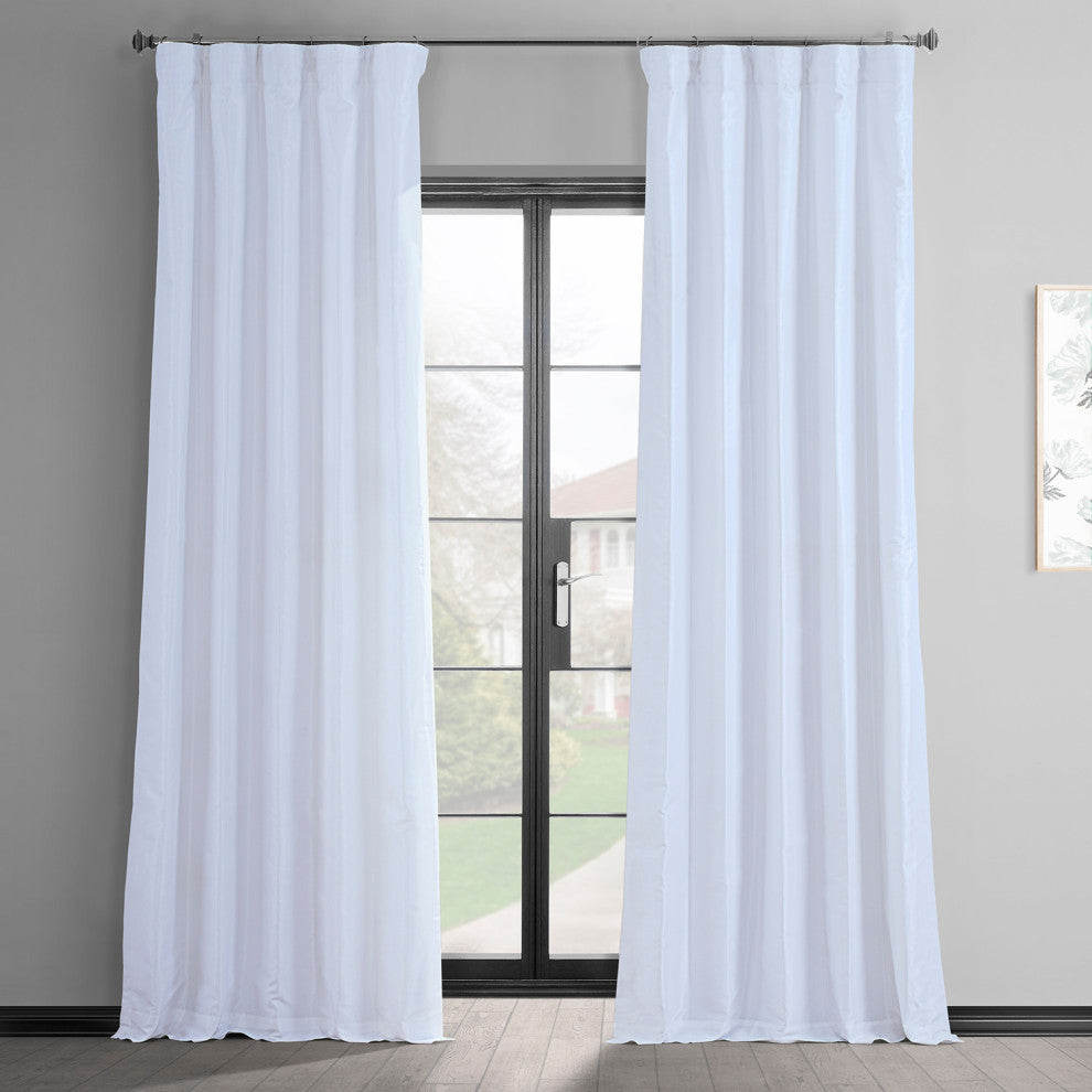 Ice Vintage Textured FauxDupioni Silk Curtain Single Panel, 50"x84"