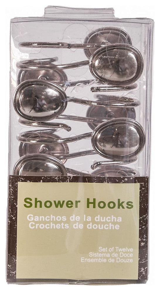 Round Brushed Nickel Shower Hooks
