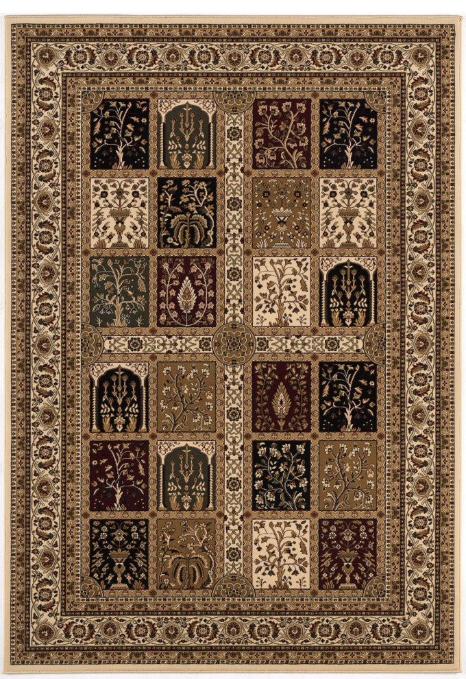 5" Round Cream Traditional Decorative Area Rug