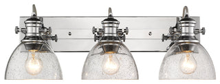 Hines 3-Light Bath Vanity, Chrome, Seeded Glass