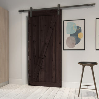 Farm Style Sliding Door, Distressed Smoke Finish