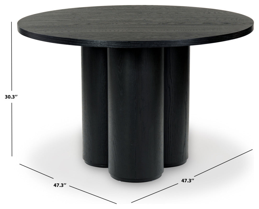 Safavieh Couture Kathalina Round Wood Dining Table, Black