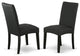 Set of 2 Parson Chair With Black Finish Leg, Linen Fabric, Black