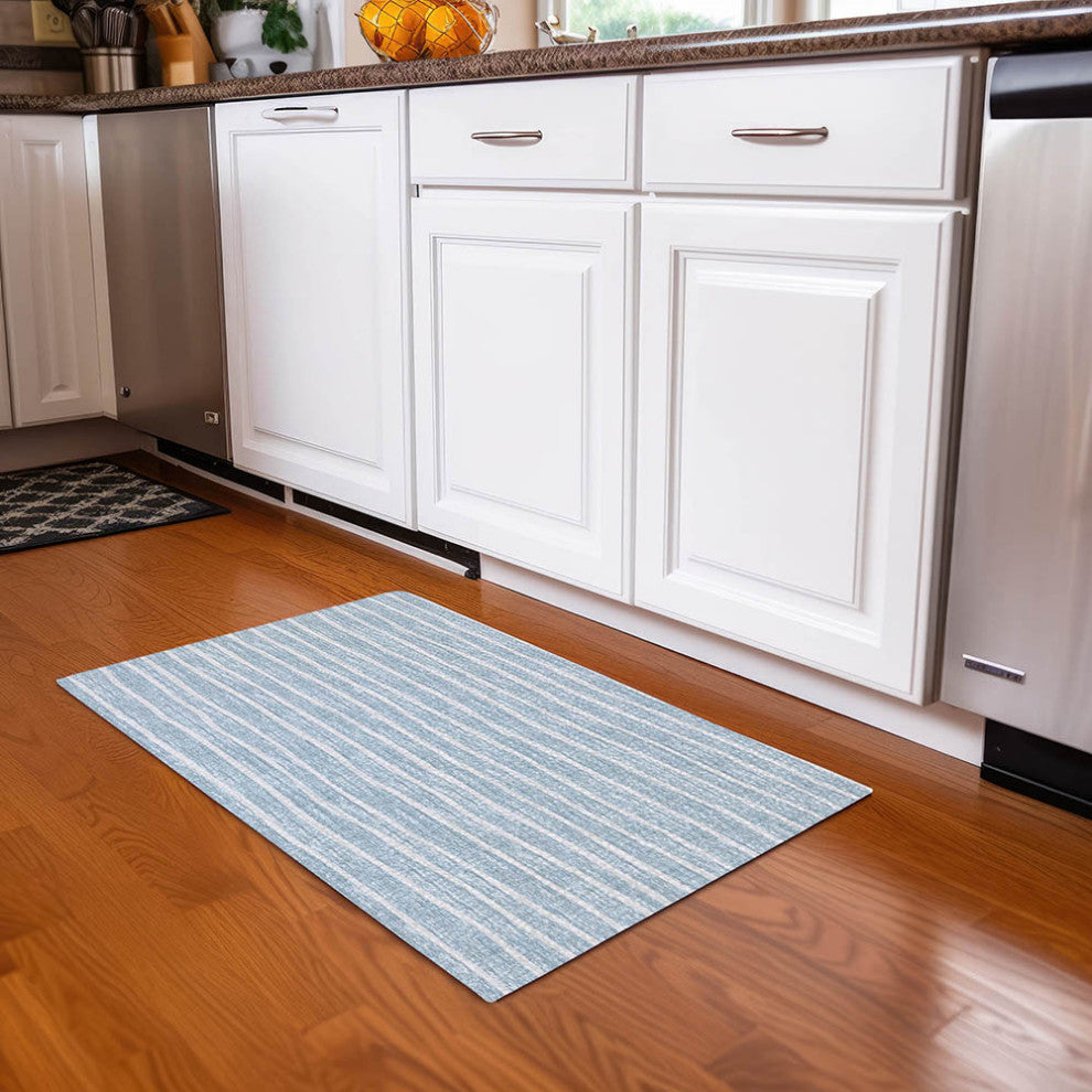 Indoor/Outdoor Laidley LA1 Sky Blue Machine Washable 1'8" x 2'6" Rug