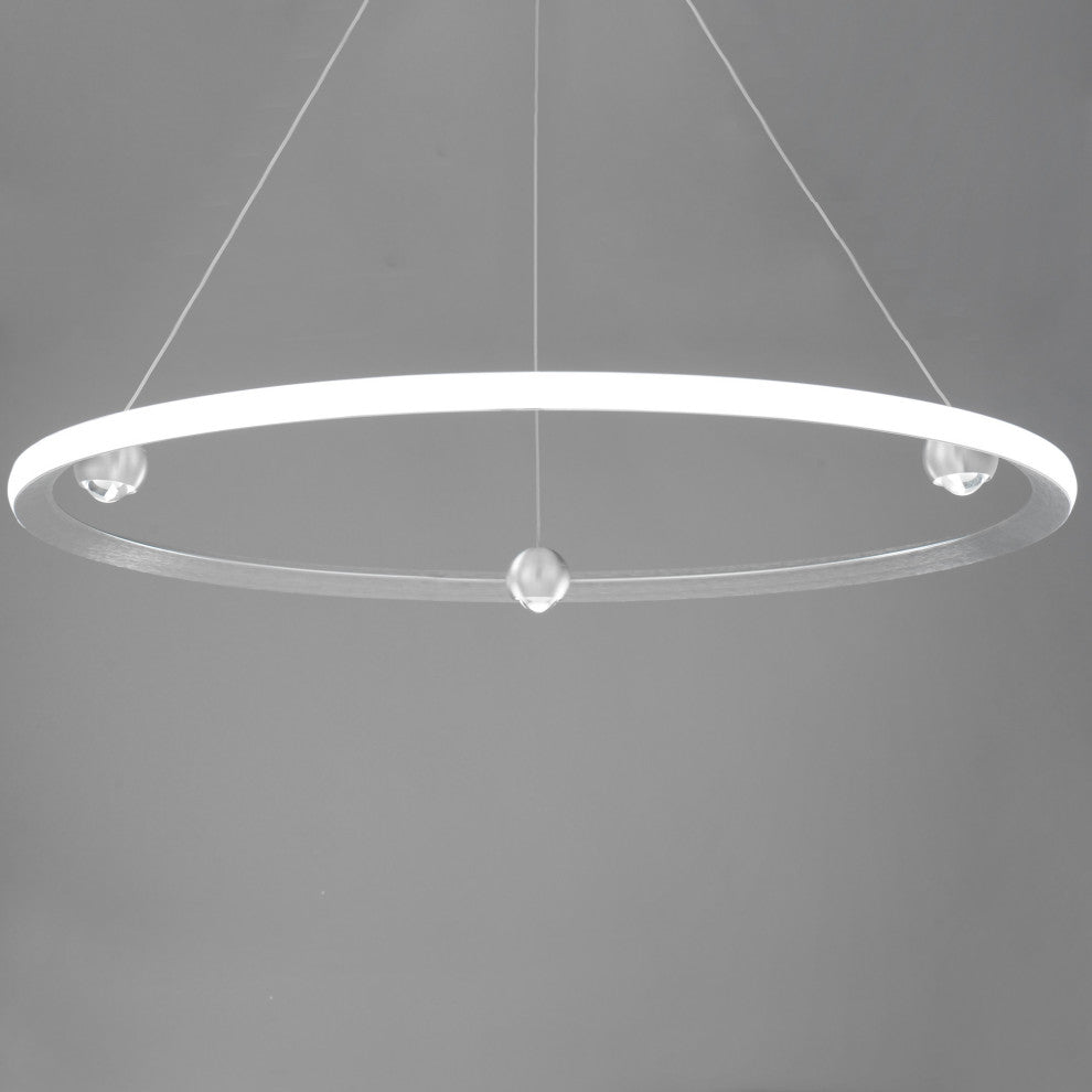 ET2 E23514 Nodes 40"W LED Ring Chandelier - Brushed Aluminum