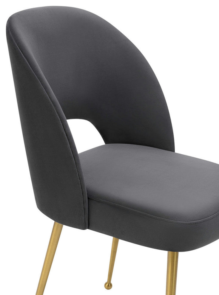 TOV Furniture Swell Dark Grey Velvet Chair