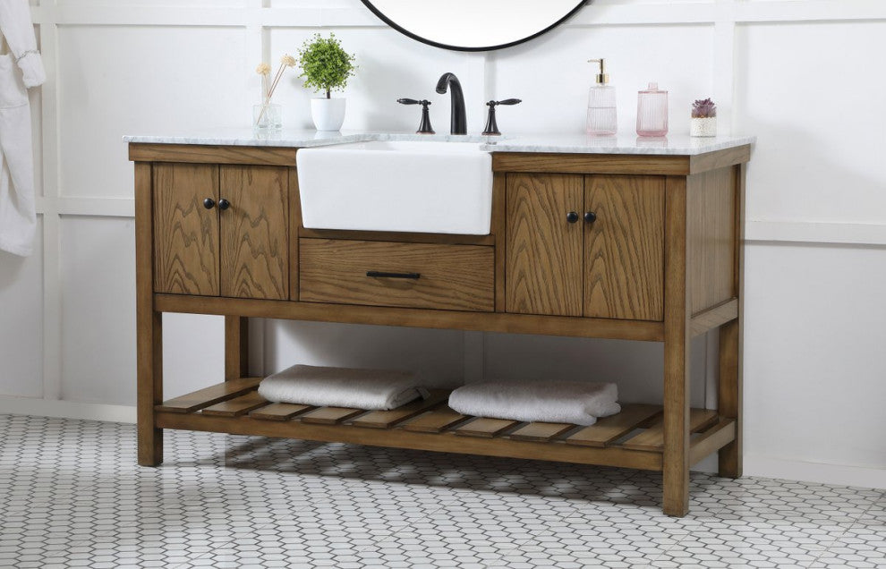 Home Living 22" Farmhouse Driftwood-Light Bathroom Vanity