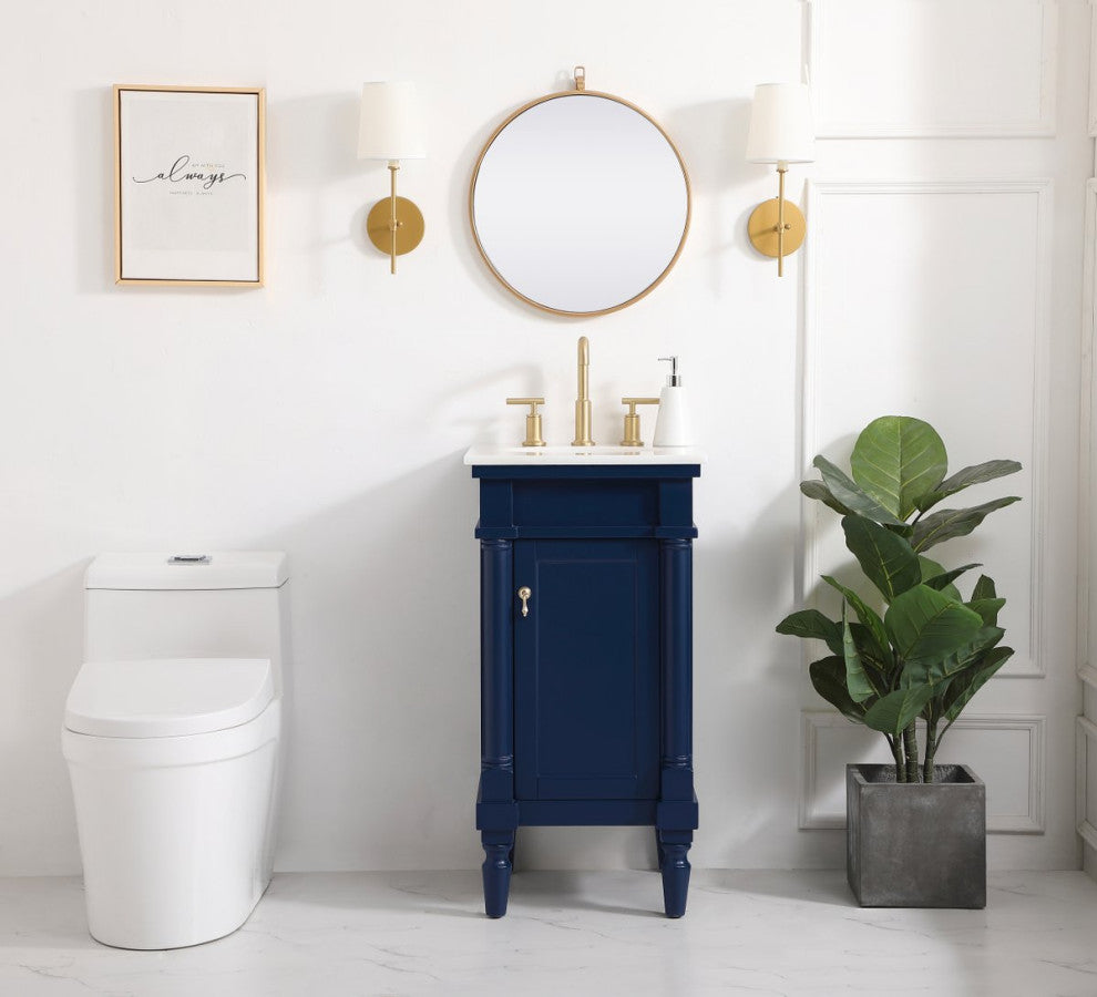 Lewis 18.5" Single Bathroom Vanity, Blue