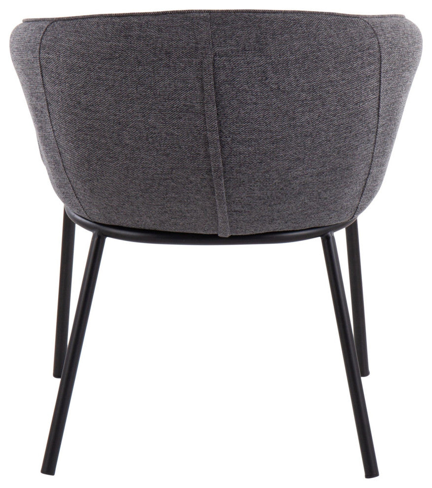 Ashland Chair, Black Steel, Charcoal Fabric