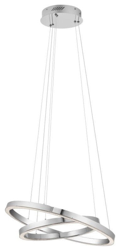 Opus LED 2-Ring Pendant, Chrome