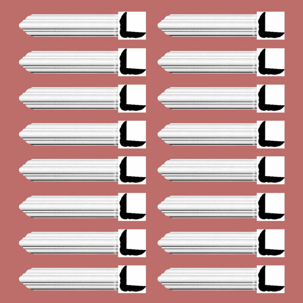 Cornice White Urethane Belfort Simple Design 16 Pieces Totaling 1504" Length