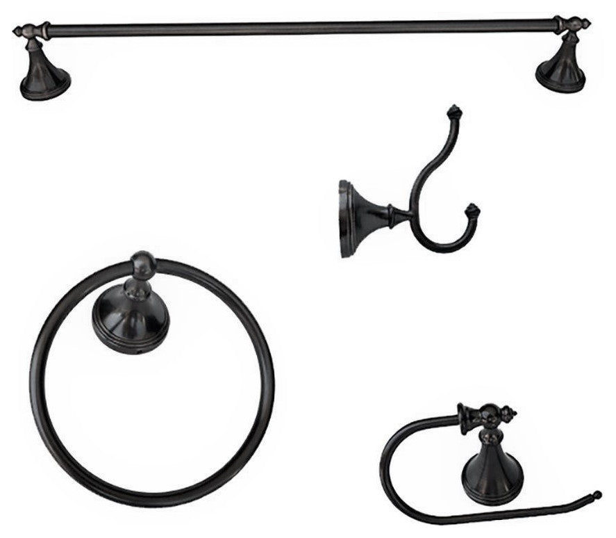 ARISTA Annchester Collection 4-Piece Set, Flat Matte Black