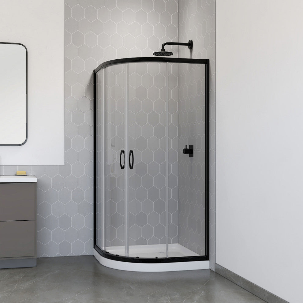 Mona-36-BLK-NW Shower Kit No Walls