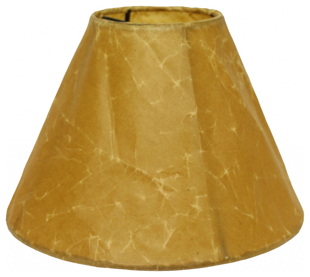 8" Brown Slanted Empire Crinkle Oil Paper Lampshade