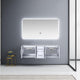 Geneva Transitional Glossy White 60" Double Vanity with 60" Led Mirror