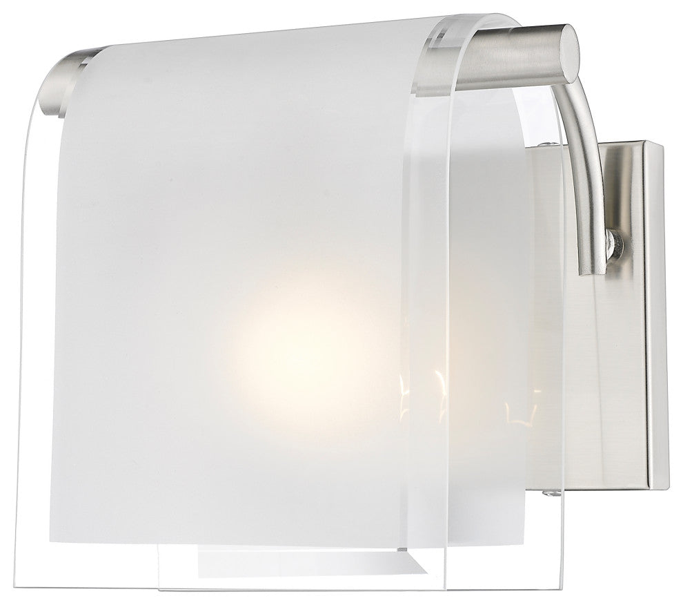Zlite 169-1S-BN 1-Light Wall Sconce, Clear Beveled