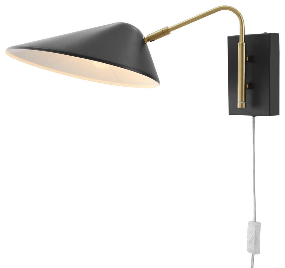 Sconce Wall Lamp Light Fixture, Black, Metal, Modern Cafe Bistro Hospitality