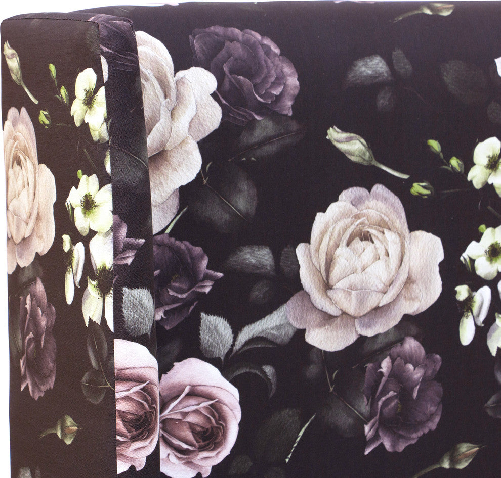 Maxwell California King Wingback Headboard, Soft Floral Burgundy