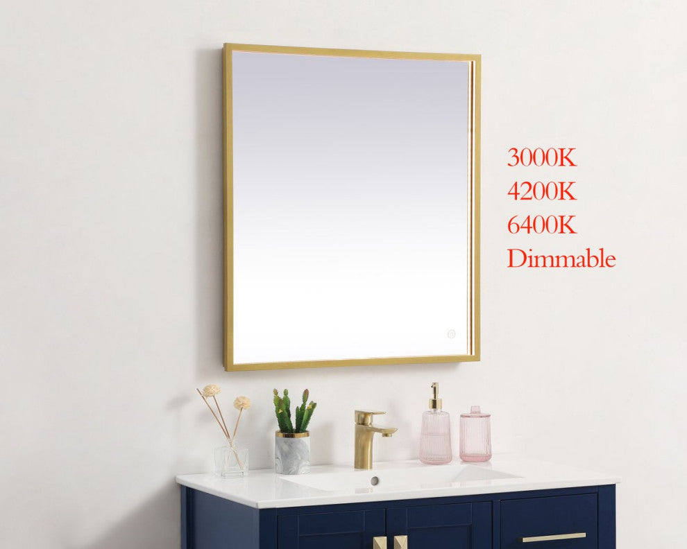 Modern Brass Led Mirror