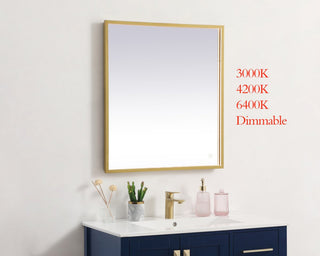 Modern Brass Led Mirror