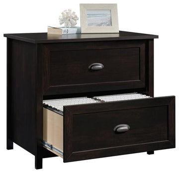Sauder County Line Engineered Wood 2-Drawer Lateral File Cabinet in Estate Black