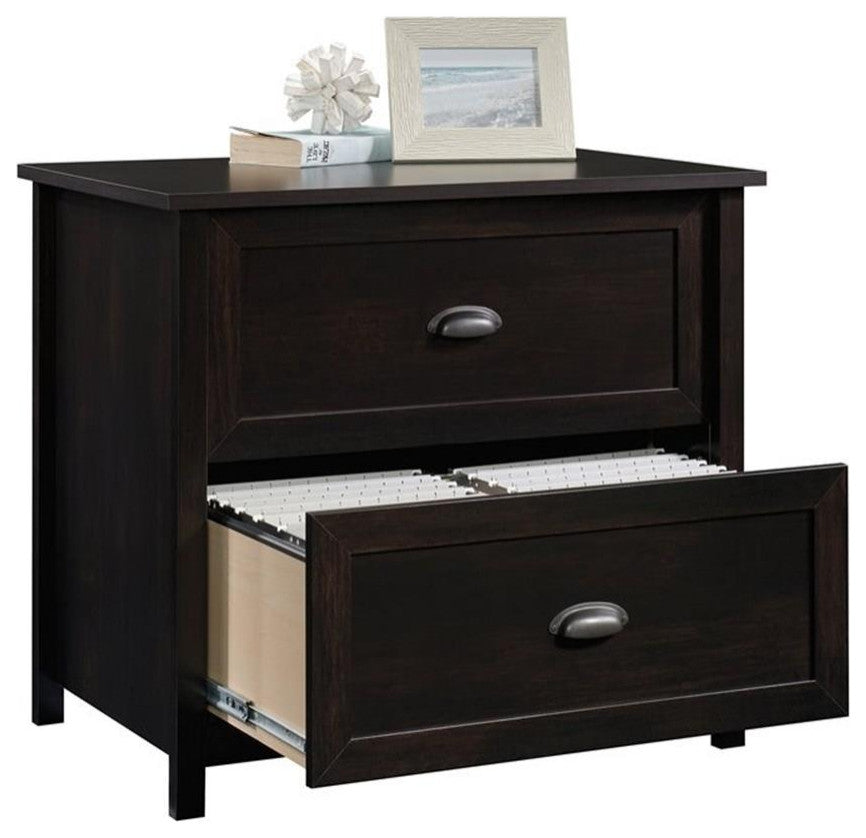 Sauder County Line Engineered Wood 2-Drawer Lateral File Cabinet in Estate Black