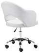 Office Chair, Faux Vinyl Leather, Steel, White, Chrome, Mid Century Business